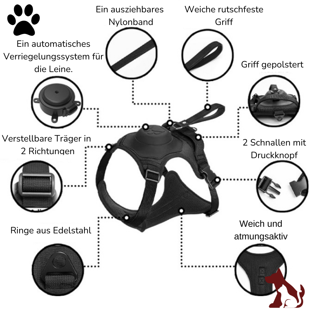 Harnais rétractable : Le Paw freedom